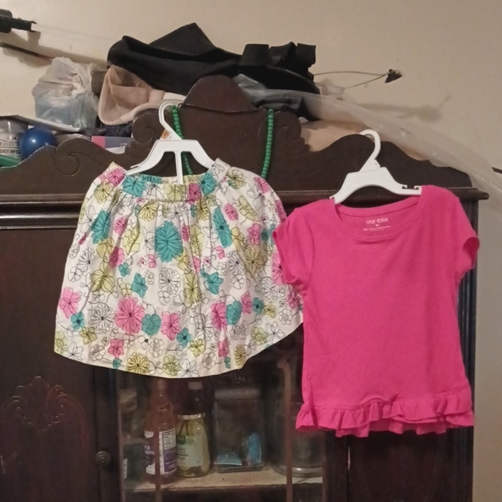 Okie Dokie Pink and White Kids Matching Set